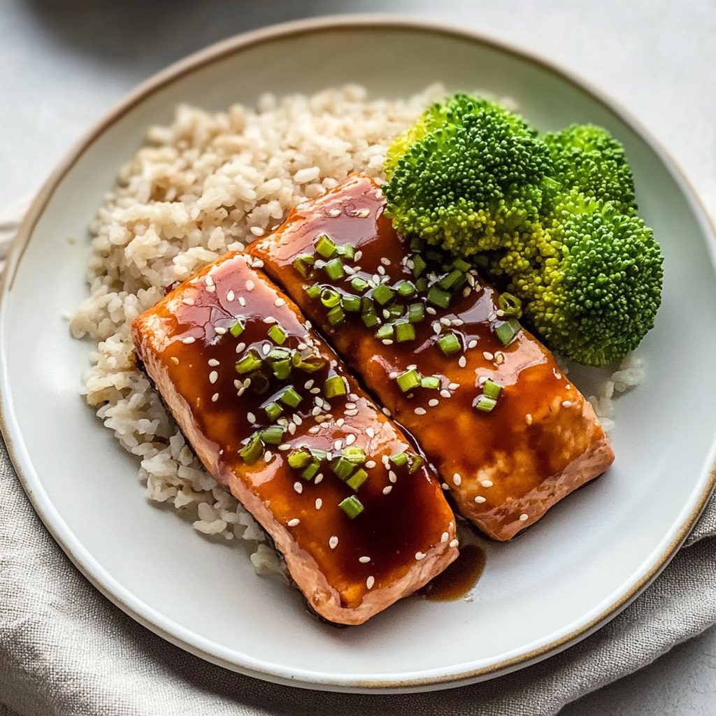Recipe preparation for teriyaki salmon
