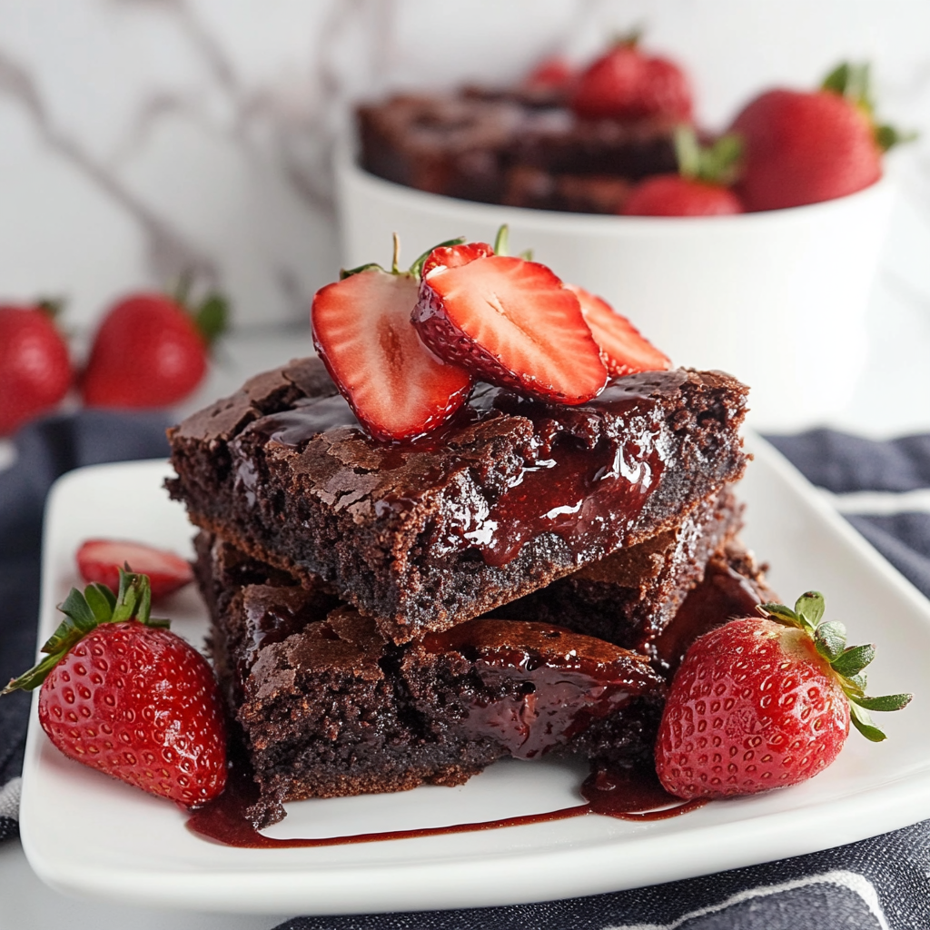 Recipe preparation for strawberry brownies