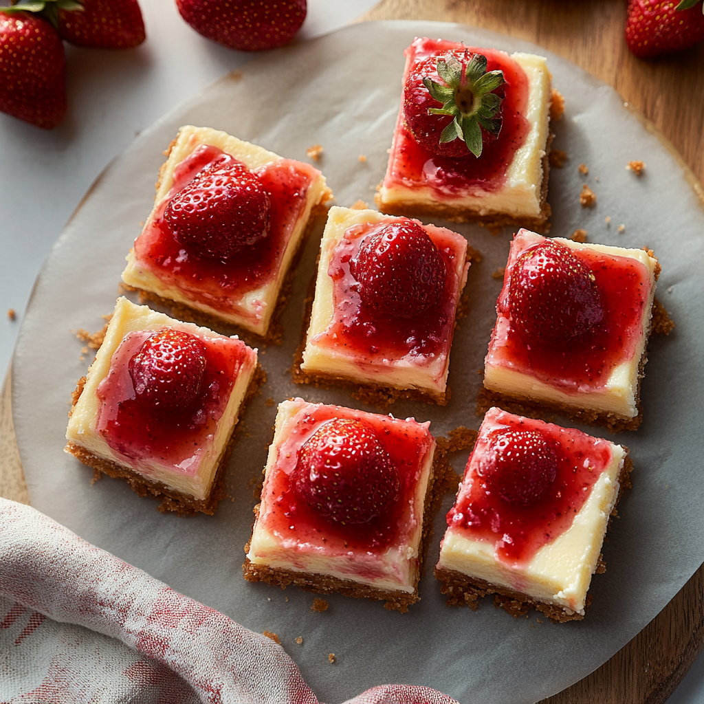 Recipe preparation for strawberry rhubarb cheesecake bars