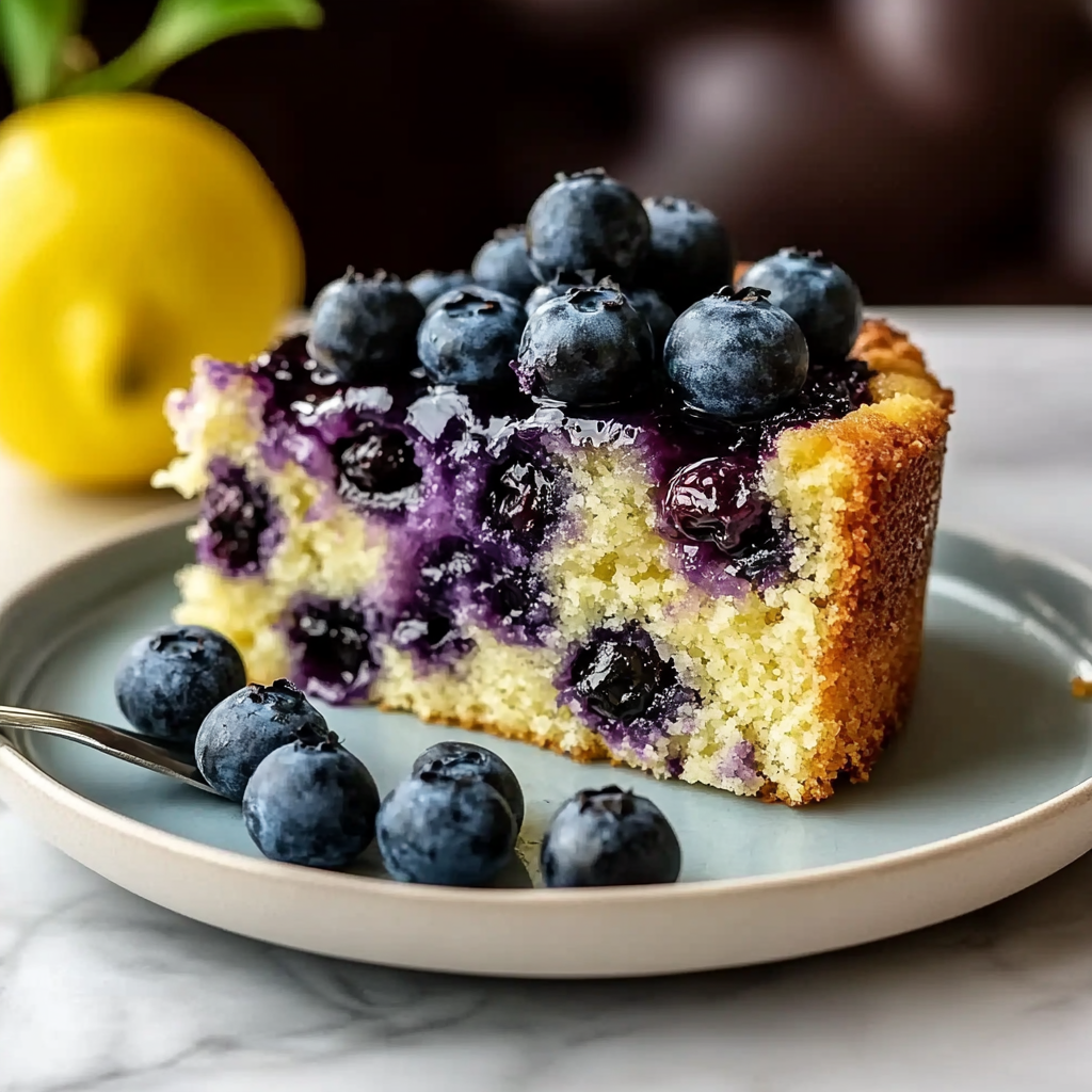 Recipe preparation for blueberry lemon cake