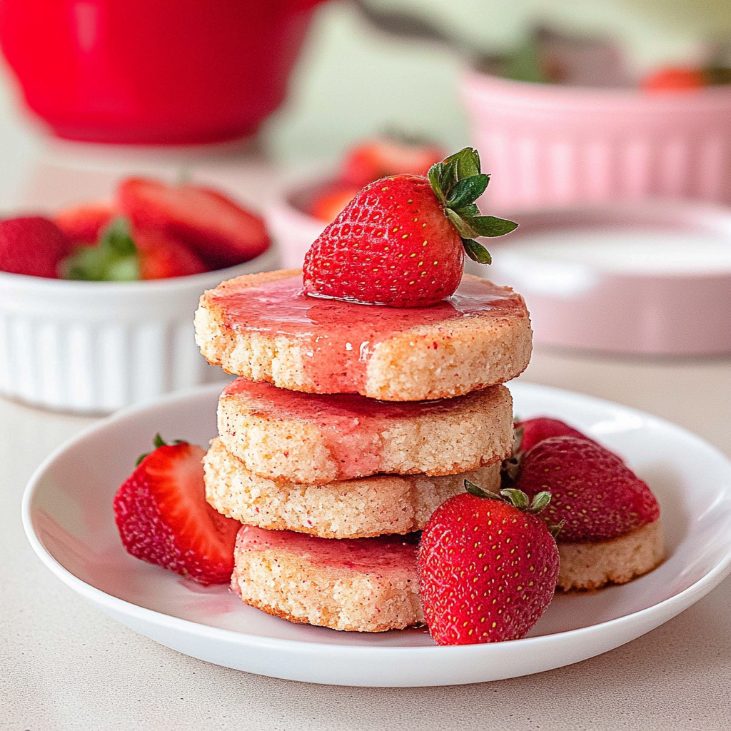 Recipe preparation for strawberry shortbread cookies
