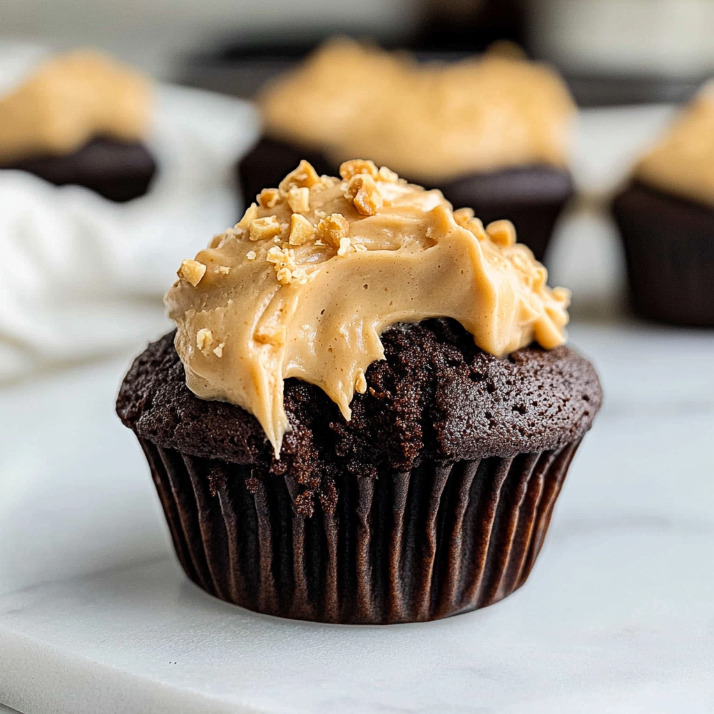 Recipe preparation for chocolate peanut butter cupcakes