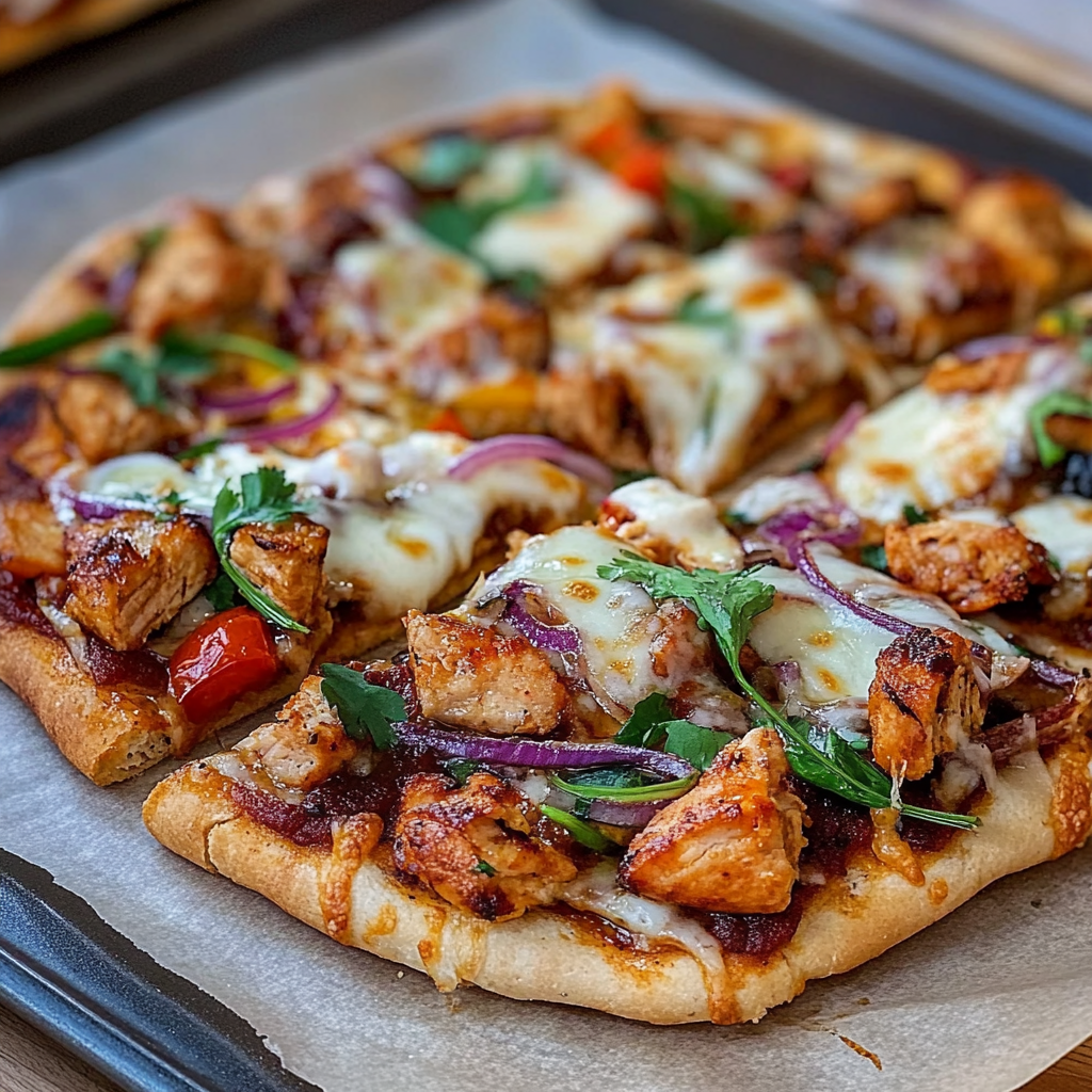 Recipe preparation for chicken flatbread pizza