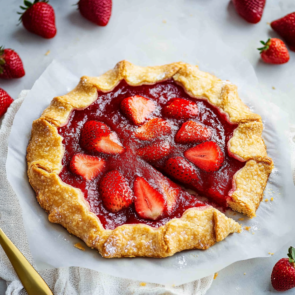 Recipe preparation for strawberry galette