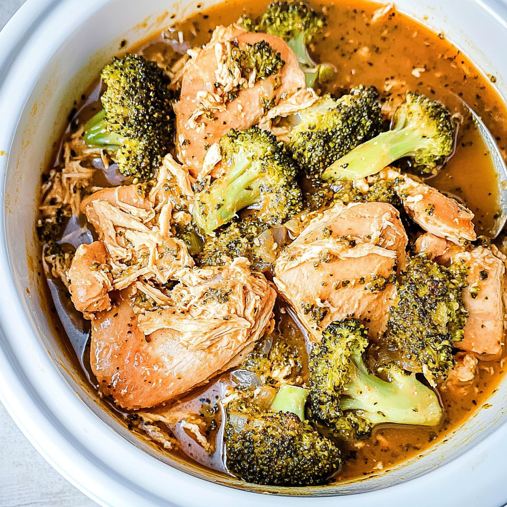 Recipe preparation for slow cooker chicken and broccoli