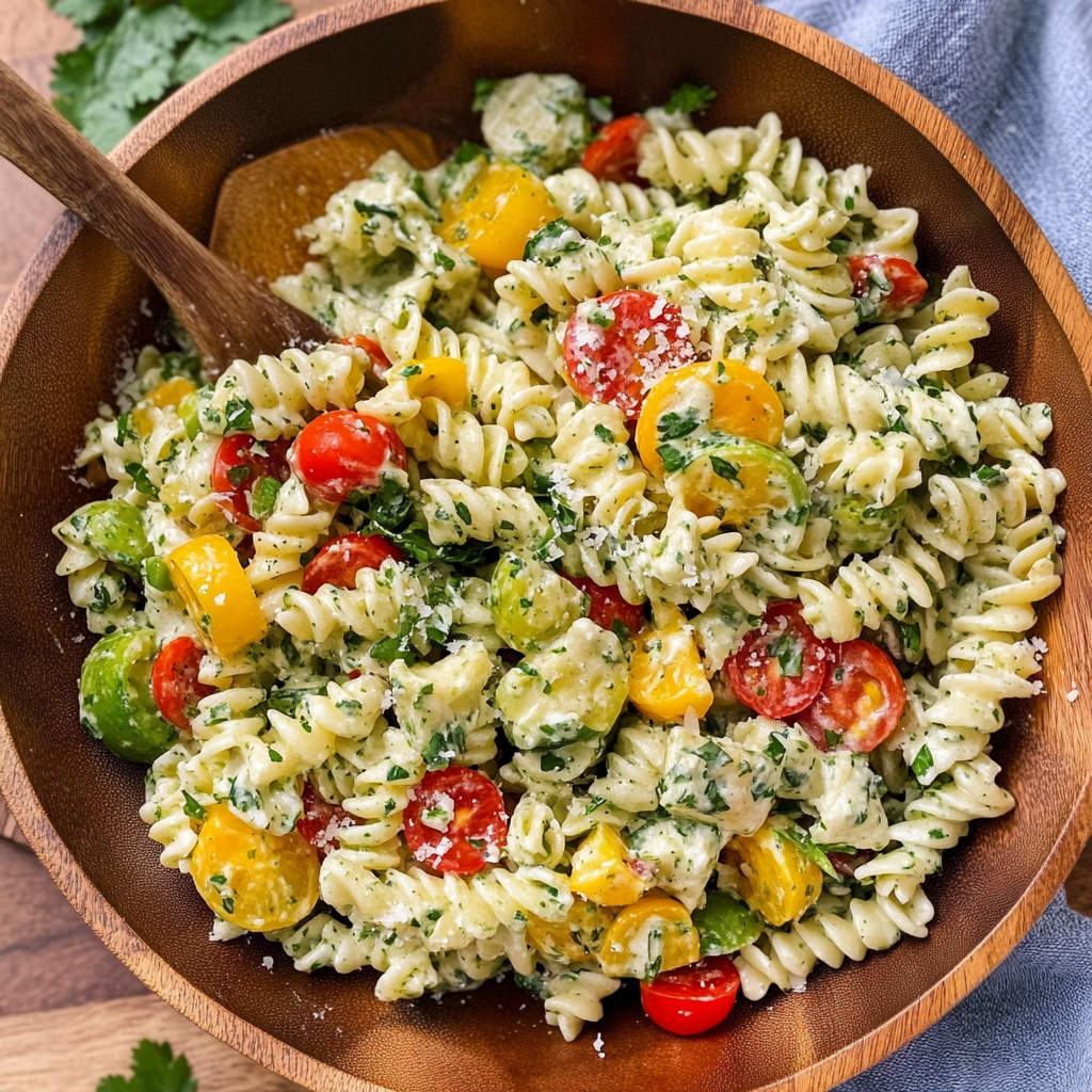 Recipe preparation for Cilantro Lime Pasta Salad
