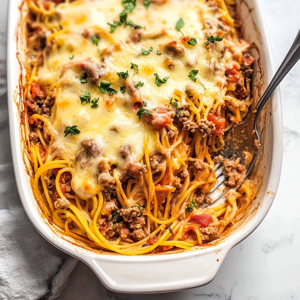 Recipe preparation for spaghetti casserole