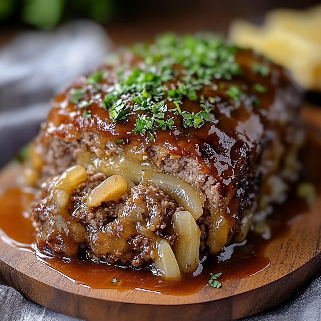 Recipe preparation for crockpot french onion meatloaf