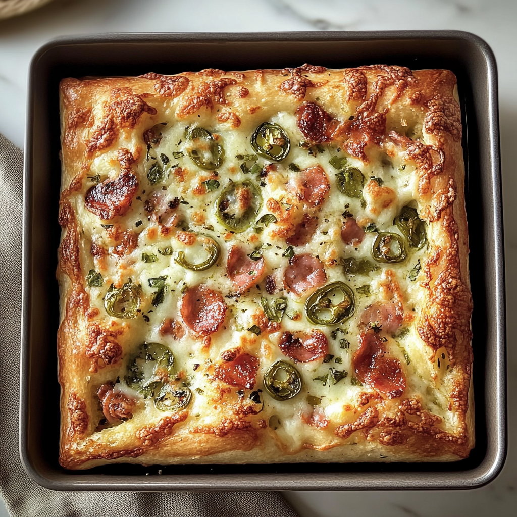 Recipe preparation for jalapeno popper focaccia