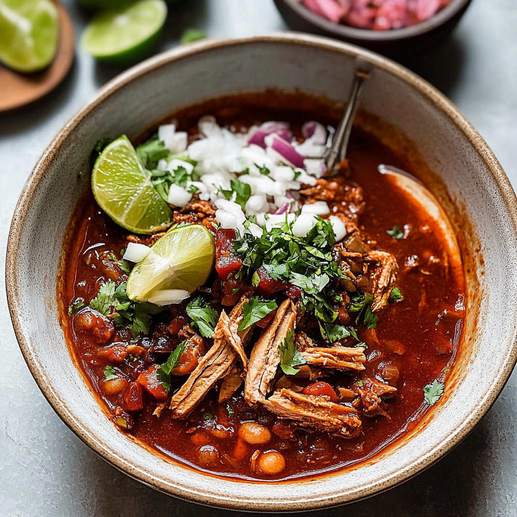 Recipe preparation for pozole rojo